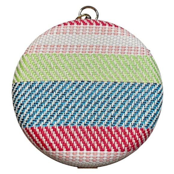 Alesssia Round 9" Textured Hardshell Multicolor Tote Clutch Handbag - Picture 3 of 6